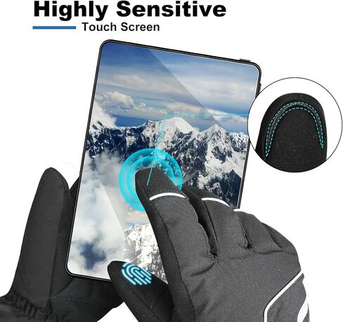 Heated Gloves, Unisex Winter Ski Glove, Rechargeable Electric Heating Mittens for Skiing Snowboarding Snow Hiking Hunting Winter Outdoor (Black-SD81B, X-Small) in Kuwait