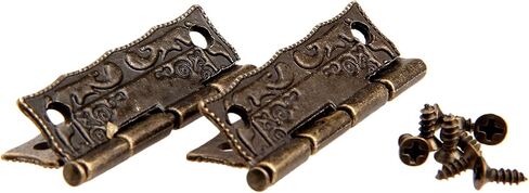 Decorative Hinges,Mini Hinges, HingesAntique Bronze Hinges Door Hinges Cabinet Drawer Jewelry Box Hinge for Furniture Hardware Door Corner 36x23mm (2pcs) in Saudi Arabia