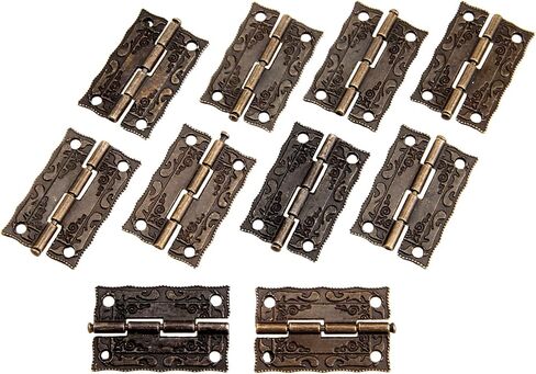 Decorative Hinges,Mini Hinges, HingesAntique Bronze Hinges Cabinet Iron Door Drawer Decoration Vintage Hinge for Jewelry Wooden Box Furniture Hardware 36x23mm (10pcs) in Saudi Arabia