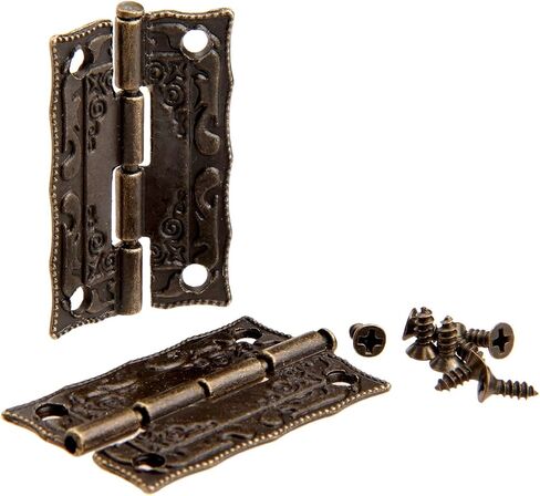 Decorative Hinges,Mini Hinges, HingesAntique Bronze Hinges Cabinet Iron Door Drawer Decoration Vintage Hinge for Jewelry Wooden Box Furniture Hardware 36x23mm (10pcs) in Saudi Arabia