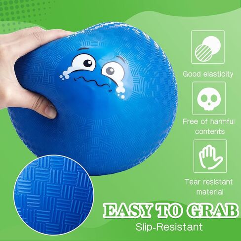 Jerify 30 Pcs Dodgeballs Playground Balls Bulk Colorful Emotion Handball Kickball Bouncy Balls for Indoor Outdoor Games Gym Camps Picnic Beach School in Saudi Arabia