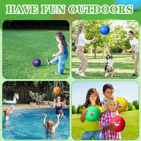 Jerify 30 Pcs Dodgeballs Playground Balls Bulk Colorful Emotion Handball Kickball Bouncy Balls for Indoor Outdoor Games Gym Camps Picnic Beach School in Saudi Arabia