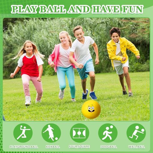 Jerify 30 Pcs Dodgeballs Playground Balls Bulk Colorful Emotion Handball Kickball Bouncy Balls for Indoor Outdoor Games Gym Camps Picnic Beach School in Saudi Arabia