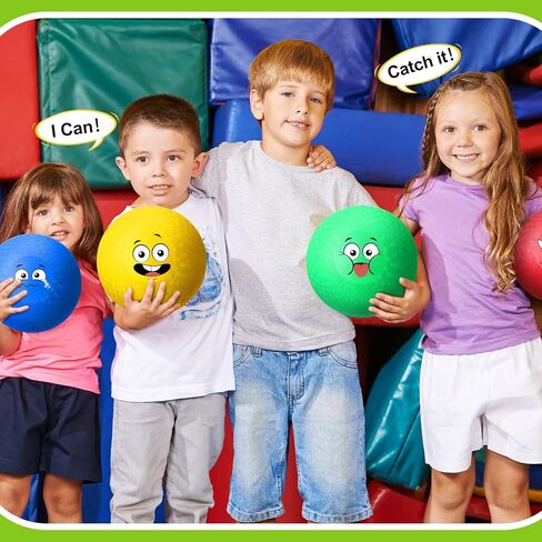 Jerify 30 Pcs Dodgeballs Playground Balls Bulk Colorful Emotion Handball Kickball Bouncy Balls for Indoor Outdoor Games Gym Camps Picnic Beach School in Saudi Arabia