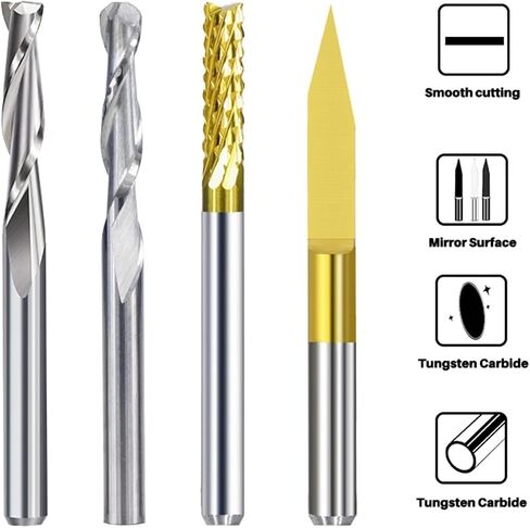 10/40pcs 3.175mm Coated Essential Corn Router Bit Flat End Mill PCB Carbide Router Bits Set for CNC Milling Tools(10pcs 0.8-3.0mm) in Kuwait