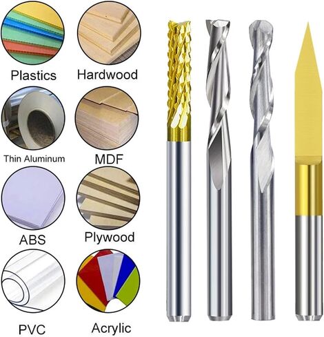 10/40pcs 3.175mm Coated Essential Corn Router Bit Flat End Mill PCB Carbide Router Bits Set for CNC Milling Tools(10pcs 0.8-3.0mm) in Kuwait
