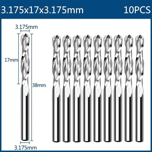 10/40pcs 3.175mm Coated Essential Corn Router Bit Flat End Mill PCB Carbide Router Bits Set for CNC Milling Tools(10pcs 0.8-3.0mm) in Kuwait