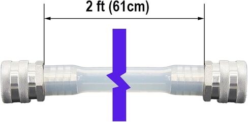 Brewing equipment High Temp Food Grade Clear Silicone Hose with Dual Female Quick Disconnects 1/2" ID Full Port Homebrew Tubing Brewing equipment(2ft hose) in Kuwait