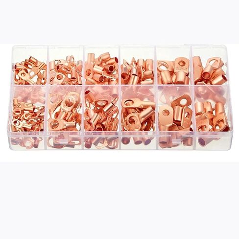 170 PCS Copper Ring Terminal Lug Battery Cable End Crimp Terminal Wire Connector Automotive SC Terminal AWG 4-12 in Saudi Arabia