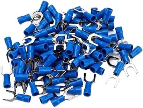 100PCS RV2 Series Ring Ring Terminal Terminal Connectors لـ 16-14 AWG 1.5-2.5mm Cable (Blue 100pcs ، RV2-3) in Kuwait