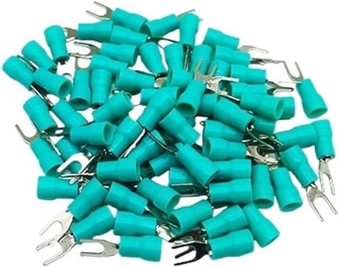 100PCS RV2 Series Ring Ring Terminal Terminal Connectors لـ 16-14 AWG 1.5-2.5mm Cable (Blue 100pcs ، RV2-3) in Kuwait
