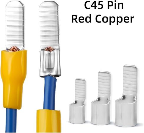 10 Pcs C45 pin Terminal Cold Pressed Copper Nose 1.5-35mm² DZ47 air Switch Pressure Pipeline Connection Cable Lug Plug-in(C45-70 10pcs) in Saudi Arabia