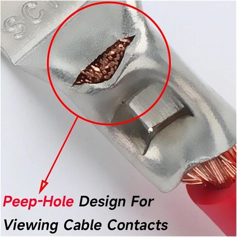 5-Pack S70-8/10/12 Tinned Copper Cable Lugs Heavy Duty Wire End Battery Ring Crimp Terminal Connector with Heat Shrink Tubing(SC70-10 5PCS) in Saudi Arabia