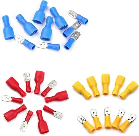 100-Pack Insulated Crimp Spade Terminal Female Male Wire Connector Waterproof Cable Lug Terminal Connector Kit(Red) in Saudi Arabia