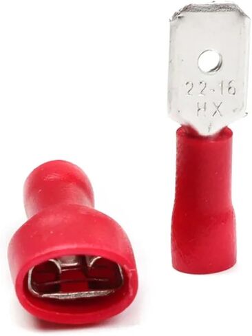 100-Pack Insulated Crimp Spade Terminal Female Male Wire Connector Waterproof Cable Lug Terminal Connector Kit(Red) in Saudi Arabia