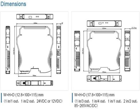 1pcs 220VAC 4-20mA 1 Input 4 Output 24 Power Supply Signal Distribution Isolator(0-10V in-1 in 1 OUT-1-5V Out) in Kuwait