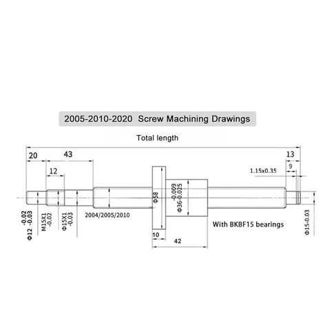 مضامن مكافحة كرات اللولب المسمار المسمار بطاقات مغزل الكرة ومجموعات المحركات لملحقات آلة النقش 1 مجموعة SFU2010 BALL SCRET NUT 1050-2000MM (1350mm) in Kuwait