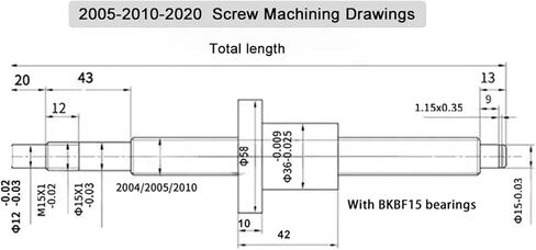Screw Stainless Steel Ball Screw SFU2005 L300-1000mm Ball Screw Kit with Single Nut+BF15+DSG20H+Coupling+HM15-57 Motor Mount(600mm) in Saudi Arabia