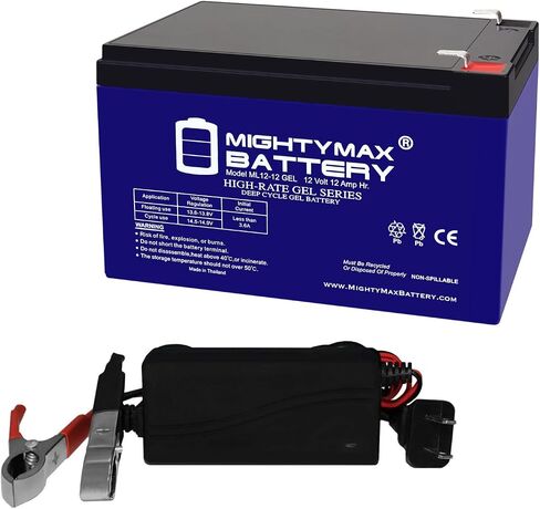 Mighty Max Battery 12V 12ah Gel F2 استبدال بطارية متوافقة مع وادي Dynamo Great 8 Billiards Table + 12V Charger in Saudi Arabia