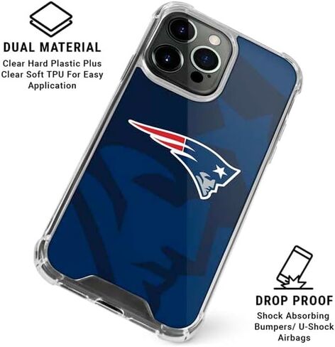 حالة Skinit Clear Phone Case متوافقة مع iPhone 16 Pro - NFL NEF New England Patriots Double Vision Design in Saudi Arabia