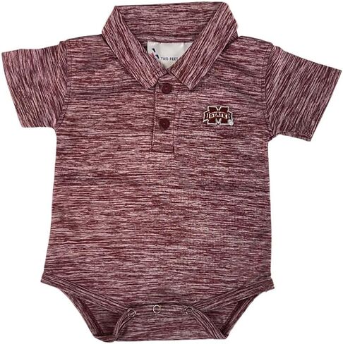 Two Feet Ahead Space Dye Short Sleeve Golf Polo Baby Bodysuit Creeper Newborn Infants Sizes 0-3M-6M-12 in Kuwait