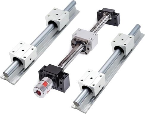 برغي الكرة المعدنية Nut SFU2510 Ball Screw+HM20-86 قاعدة محرك+DSG20H+اقتران D40L66+BKBF20+SBR25+4PC SBR25UU SLIDER (850mm) in Saudi Arabia