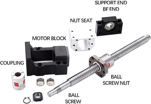 Metal Ball Screw nut Ball Screw SFU2010+HM15-57 Motor Base+DSG20H+Coupling D30L40 +BKBF15+SBR20 +4PC SBR20UU Slider(550mm) in Saudi Arabia