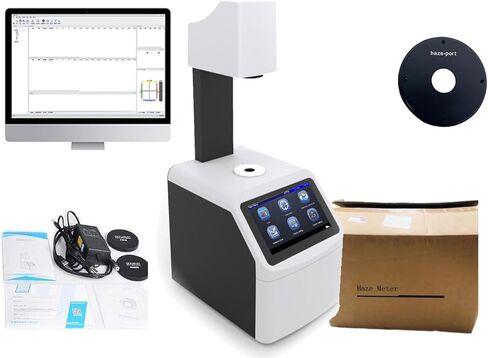 مقياس الإرسال المقياس لضوء الإرسال العداد الشفافية الرقمية مع عداد الضباب مع وظيفة طيف CIE ASTM Haze Transmittance Aperture 15mm التكرار 0.1 للألواح البلاستيكية شاشة تعمل باللمس in Saudi Arabia