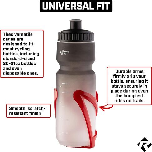 Revere Ultra-Light Bike Water Bottle Holder – Durable Bicycle Bottle Cage for Road, MTB, & Mountain Bikes – 2-Pack with Screws & Installation Tool – Premium Cycling Accessories (Green/Black) in Saudi Arabia