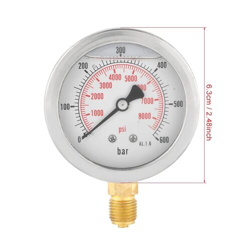 GaugePressu الضغط الهيدروليكي 0 600BAR G 1 4 " in Saudi Arabia