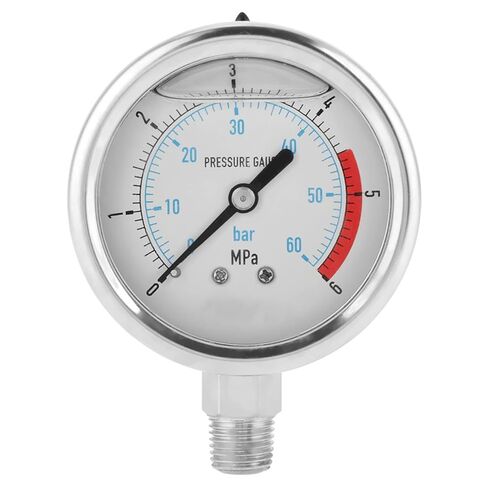 Pressu Gaugehydraulic Pressu 0 60bar 0 6mpa 1 4 "NPT 60 مم قياسات عداد الضغط الهيدروليكي NPT in Saudi Arabia