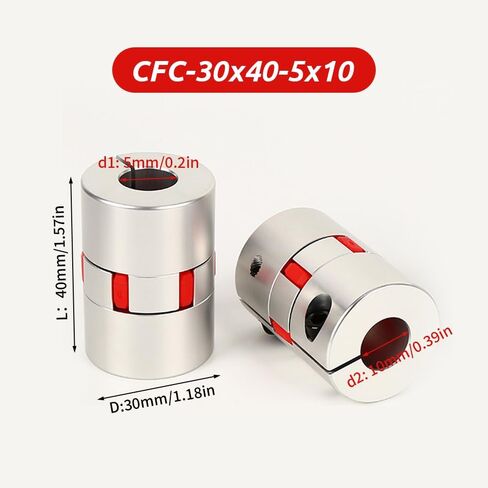 6.35mm to 12.7mm Plum Flexible Shaft Coupling, Diameter 30mm Length 40mm Aluminium Motor Connector Flexible Spider Coupler for 3D Printer CNC Machine Servo Stepped Motor in Kuwait