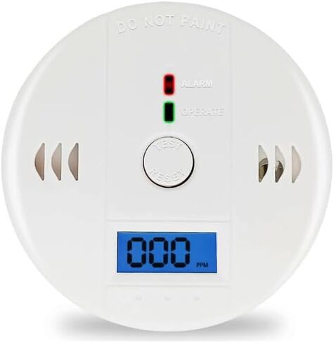 كاشف أول أكسيد الكربون ، إنذار أول أكسيد الكربون ، كاشف ثاني أكسيد الكربون مع شاشة LCD الرقمية ، تعمل بالبطارية (حزمة واحدة) in Kuwait
