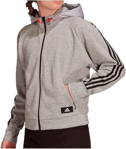 adidas Womens Sportswear Hybrid Full Zip Track Jacket, Grey in Saudi Arabia