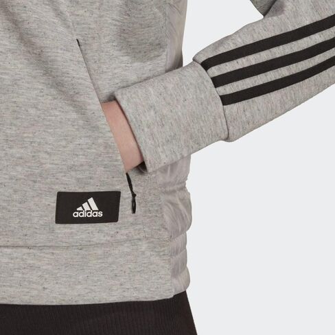 adidas Womens Sportswear Hybrid Full Zip Track Jacket, Grey in Saudi Arabia
