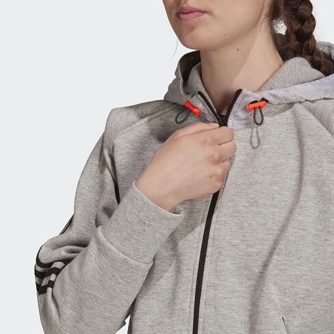 adidas Womens Sportswear Hybrid Full Zip Track Jacket, Grey in Saudi Arabia