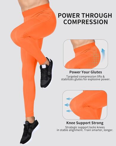 Men's Compression Pants with Pocket Running Leggings Sports Tights Cool Dry Workout Athletic Base Layer Underwear in Saudi Arabia