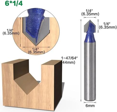 6 مم 1/4 ″ 5/16 ″ 3/8 ″ 1/2 ″ قاطع طحن بت 1pcs (6mmx6.35mm) in Saudi Arabia