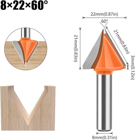 مقبض 8 مم مقبض على شكل V قطع رأس قاطع قطع طحن القاطع 1PCs (8x32x90) in Saudi Arabia