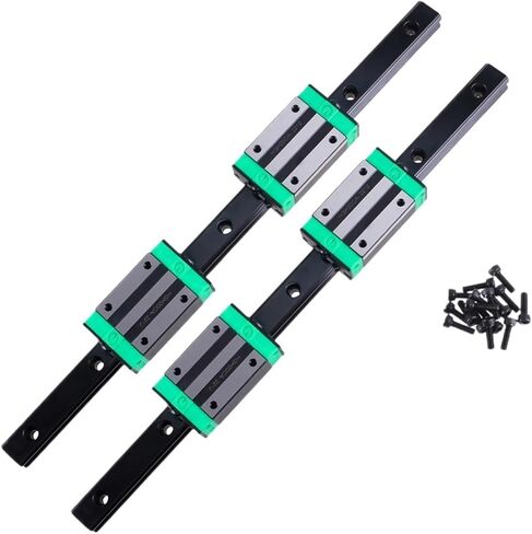HGR20 Black Square Linear Guide Rail Kit 20mm Guideway 2pcs Linear Rai+4pcs HGH20CA Slide Blocks Carriage CNC Router Engraving(300mm) in Saudi Arabia