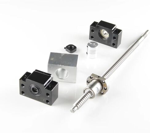 SFU1204 Rolled Ball Screw C7 with End Machined 250mm-1500 Mm + Coupler RM1204 + Ballnut Housing +1 Set BK10/BF10 End Support Set(350mm) in Saudi Arabia