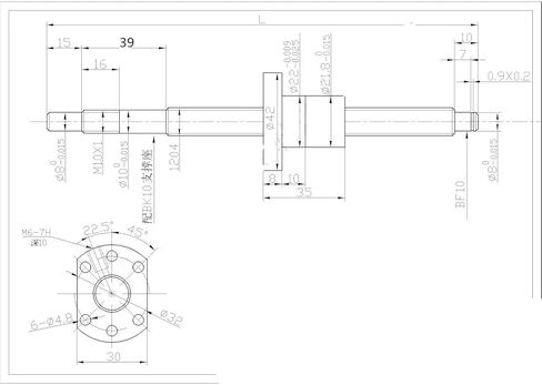 SFU1204 Rolled Ball Screw C7 with End Machined 250mm-1500 Mm + Coupler RM1204 + Ballnut Housing +1 Set BK10/BF10 End Support Set(350mm) in Saudi Arabia