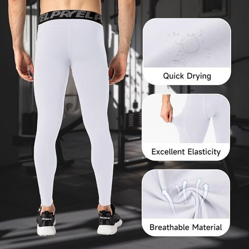 Men's Compression Pants with Pocket Running Leggings Sports Tights Cool Dry Workout Athletic Base Layer Underwear in Saudi Arabia