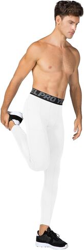 Men's Compression Pants with Pocket Running Leggings Sports Tights Cool Dry Workout Athletic Base Layer Underwear in Saudi Arabia