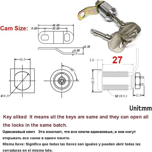 قفل كام كام الخزانة لخبراء النقد مربع معدات مربع مع مفتاح نحاسي عالي الأمان DIY الأجهزة RARELOCK MMS364 1PCS (20mm-kd-sh03) in Kuwait
