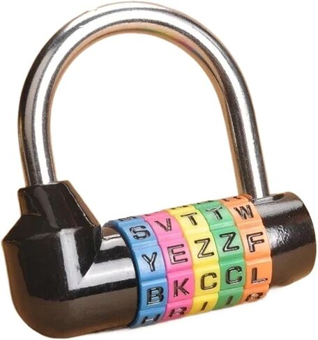 5 Color Letter Combination Padlock for Box Door Suitcases Travel Bag Locker Fitting Room Password Lock ZS56 1Pcs(Blue) in Saudi Arabia