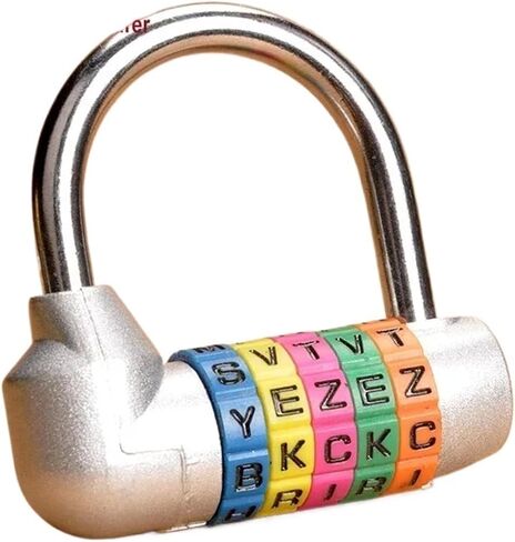 5 Color Letter Combination Padlock for Box Door Suitcases Travel Bag Locker Fitting Room Password Lock ZS56 1Pcs(Blue) in Saudi Arabia