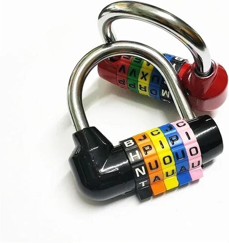 5 Color Letter Combination Padlock for Box Door Suitcases Travel Bag Locker Fitting Room Password Lock ZS56 1Pcs(Blue) in Saudi Arabia
