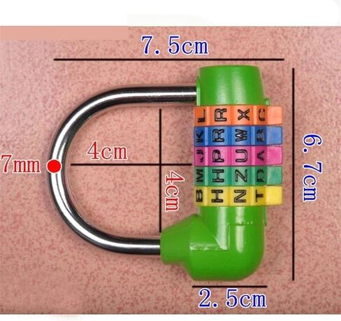 5 Color Letter Combination Padlock for Box Door Suitcases Travel Bag Locker Fitting Room Password Lock ZS56 1Pcs(Blue) in Saudi Arabia