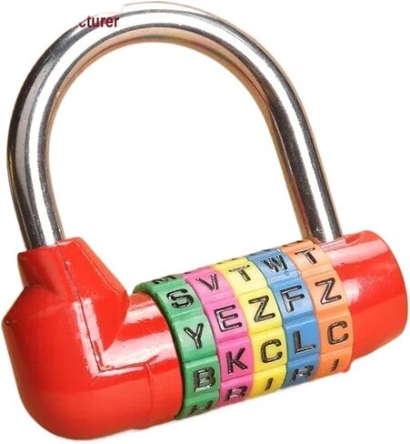 5 Color Letter Combination Padlock for Box Door Suitcases Travel Bag Locker Fitting Room Password Lock ZS56 1Pcs(Blue) in Saudi Arabia
